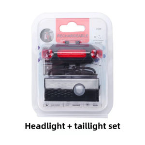 Bike Headlight & Tail Light Set USB Rechargeable – Stay Safe & Visible!