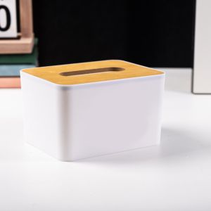 BOSSLU Tempat Kotak Tisu Dengan Tutup Kayu Minimalis 9E1S12