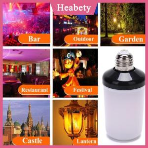 Heabety  1Pc LED ngọn lửa hiệu ứng lửa ánh sáng bóng đèn E27 mô phỏng thiên nhiên nhấp nháy đèn trang trí nội thất