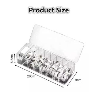 【PLAYFUL】Cable Storage Box Accessories Case Earphone Electric Charger Wire Organizer Supplies Storage
