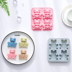 อีพ็อกซี่แม่พิมพ์ซิลิโคนสัตว์4ช่องสบู่เรซินรูปสัตว์แม่พิมพ์ซิลิโคนตกแต่งบ้าน