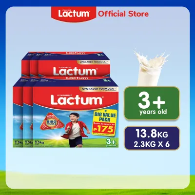 [LAZ EXCLUSIVE] Lactum 3+ Plain Powdered Milk Supplement Drink for Children 3+ Years Old 13.8kg (2.3kg x 6)