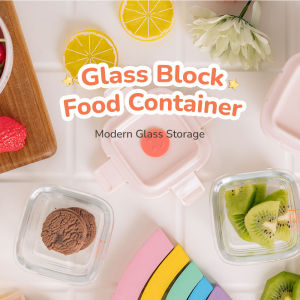 Baby Food Bowl Glass Container 140ml Wadah Penyimpanan Makan Kaca Anak MPASI Kedap Udara Tahan Panas 1 Box isi 1 Pcs Glass Baby Food Container Kaca Bpa Free