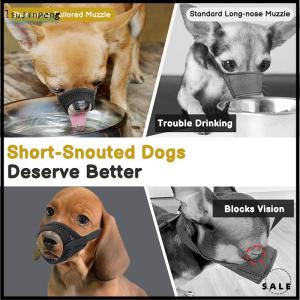 【liujinpeng】 ปากกระบอกปืนตาข่ายสำหรับสุนัขจมูกสั้นและสุนัขขนาดเล็กขนาดกลางป้องกันการกัดมุ่งเน้นไปที่สุนัข brachycephalic เช่นชิวาวาปอมเมอเรเนียน