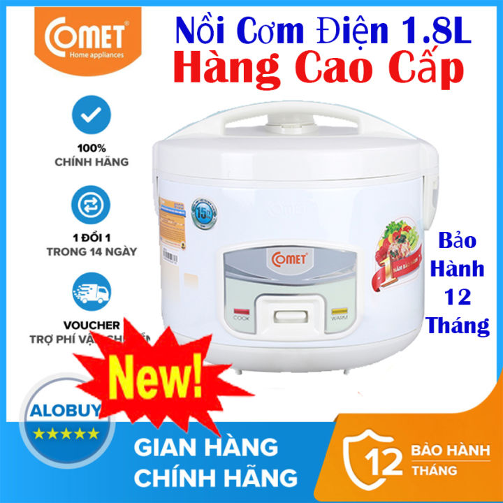 Nồi Cơm Điện Nấu Cơm Ngon, Giá Rẻ - Nồi Cơm Điện Nắp Gài 1.8L COMET ...