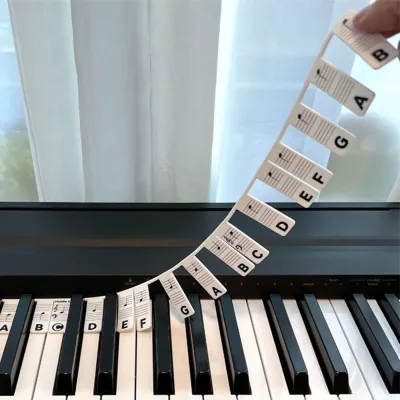 RONGW Reusable Score Display Learning Instrument Accessories Piano Keyboard Note Labels 88 Keys Silicone Piano Stickers
