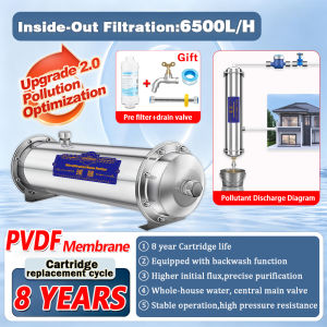 TROUWIDS Water Purifier Filter Large Flow Filter Household Stainless Steel Water Filter For Deep Well