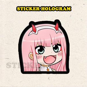 Stiker Hologram Lucu anime ukuran 8 cm