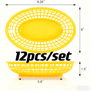 12PCS/SET Keranjang Plastik Oval Serbaguna /Wadah Kecil Storage Box/Nampan Buah Nampan Buah