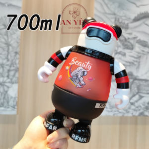 Bình Nước Robot Phi Hành Gia Cho Bé 700ml Có Quai Xách Bình Nước Trẻ Em Đi Học Chống Rò Rỉ