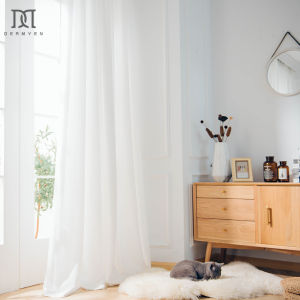 DERMYEN 1 PCS Translucent Sheer window curtain langsir privacy protection Tulle for living room sliding door