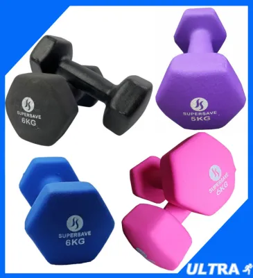 Hexagon Weight Training Dumbbell Workout Exercise (1 Pcs x 5kg or 6kg) Neoprene Dumbell Senaman Tangan Angkat Berat