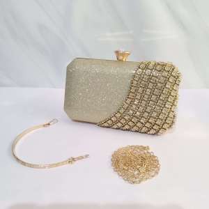 Model Baru! Diamond Party Clutch Tas Pesta Import Permata Berlian Mewah Farnell L58 Elegan