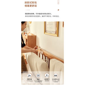 【Free Shipping】Cherrywood Wooden Bed Frame SingleSuper SingleQueenKing Size Bed frame With Mattress Wooden Bed frame