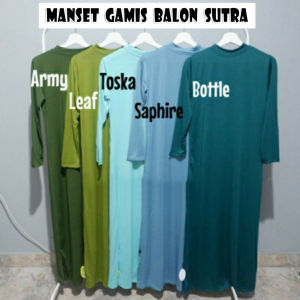 MURAH [REAL PICT] Manset Gamis Inner Kaftan Kerah Tinggi Lengan Panjang Polos Mangset Dalaman Daleman Gamis Mangset Iner Brokat Muslim Terlengkap Grosir Termurah