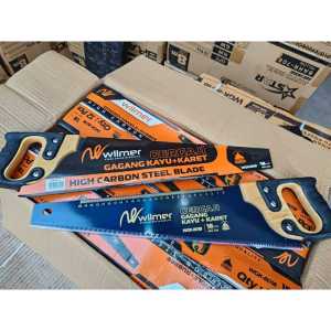 SUPER TAJAM !! WLMR Gergaji Kayu LAPIS KARET 18 Inch Inci 450 mm Gergaji Potong Hand Saw Wooden Termurah Berkualitas TAJAM