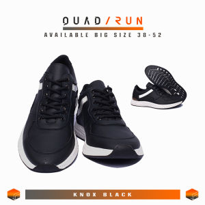QUADRUN Knox Sepatu Sneakers Pria Jumbo Big Size 45 46 47 48 49 50 Sporty Casual Hitam Putih Berpori