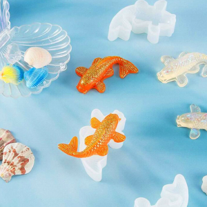 3 Pcs Mirror Goldfish Three-dimensional Koi Ornaments UV ResinEpoxy Mold