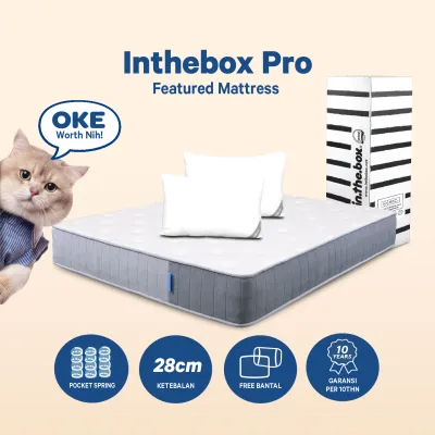 Kasur Spring Bed INTHEBOX Pro - FREE Bantal Ukuran 90x200 100x200 120x200 140x200 160x200 180x200 & 200x200
