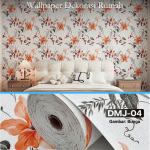 DMJ-04 Wallpaper Sederhana Linen Roll Dekorasi Walpaper 50CMX300CM Wall Stickers