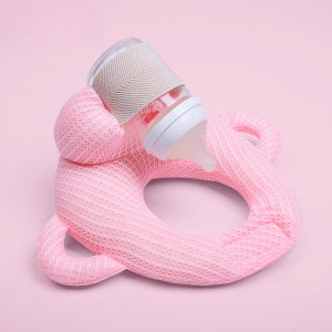 SKISOPGO Self Feeding Baby Bottle Holder Adjustable Hands Free Newborn Feeding Pillow 2 Side Handle Strap for Baby Pacifier