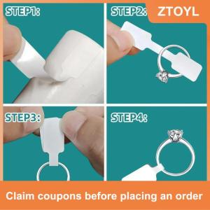 【ZTOYL】 500pcs cuộn giá dán đồ trang sức giá thẻ tự dính trắng trống Sticker kraft giấy Vòng Vòng cổ bông tai giá nhãn