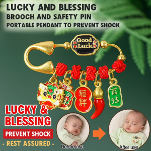 Lucky Charm Brooch Pin for Baby Mother Newborn Protection Anti Fear Safe Guarding Jewelry Gift