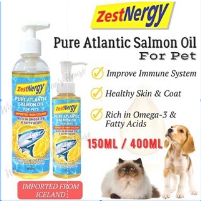ZestNergy Pure Atlantic Salmon Oil For Cats Dogs 150Ml And 400Ml