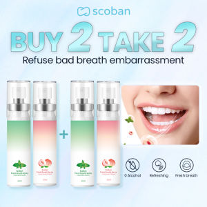 Scoban Mouth Spray For Bad Breath Fresh Breath Spray Oral Care Mint Peach Breath Freshener