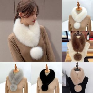 ANANAA Solid Color Winter Scarf Velvet Texture Thickened Neck Scarf Luxury Soft Warm Neck Warp Women