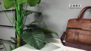 WITH VIDEO Mens Leather Briefcase Document Bag Waterproof Business Bag Briefcase Bag Beg Laptop Business Bag Lelaki Kulit Halal