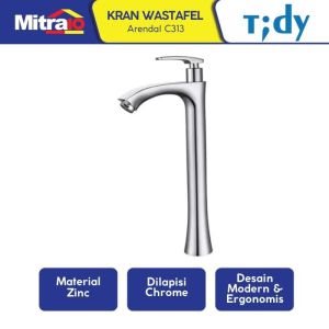 Ceramax Kran Wastafel Leher Panjang Kuningan Arendal C313