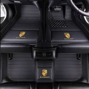 Right-hand drive For PORSCHE Cayman ma can Taycan Panamera cay enne Boxster Car Floor Mats Straight design Car Carpet custom fit car mat karpet Waterproof Leather