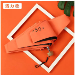 AE Flat 50% off Pocket Umbrella Ultra-Lightweight Portable Black Coated Sun Protection Umbrella Dual-Purpose for Sun and Rain CustomizableUmbrella logo