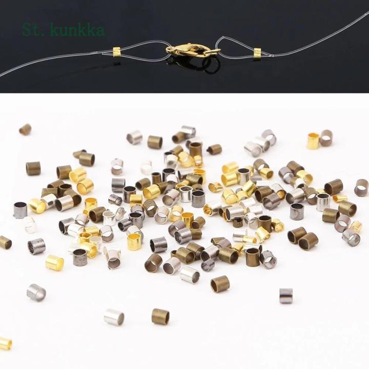 Uxcell 1000 Pcs Brass Crimp Tube Beads Jewelry Making Tube Crimp