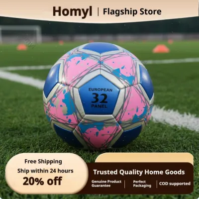 Homyl Matte Surface Size 5 Soccer Ball Pearl Finish Training Football PVC Machine Stitched Football Long-Lasting for Children Match
