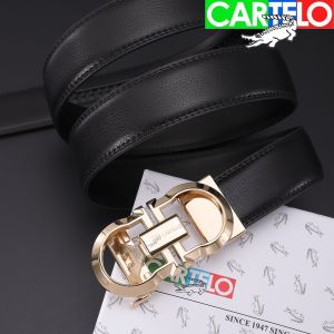 Sale CARTELO Mens Authentic Leather Belt Double D Auto Buckle Business Casual Dress Belt