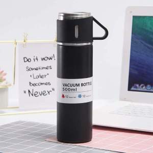 500ML Vacuum Flask Set Insulated Tumbler Hot and Cold Drinkware Water Bottle Jug with cup