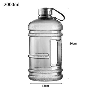 BESTOUR 1Pcs Gallon Bottle Water Bottle Portable PETG Shaker Bottle 2L Large Capacity Sports Drink Bottle