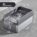 【Stainless Steel Cat Litter 】Open Cat Litter  Cat Toilet Cat Litter Tray Tandas Kucing Besar Bekas Pasir. 