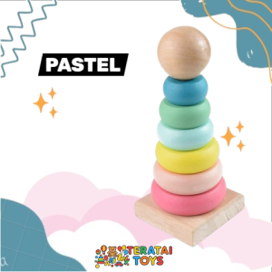 TERATAITOYS - Mainan Edukasi Menara Donat Mainan Susun Donat Rainbow Tower Mainan Donat Pelangi Mainan Balita Mainan Bayi