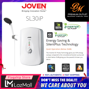 JOVEN DC Inverter Water Heater With Silent Below 35db Booster Pump 5-Spray Pattern Shower [ SL30iP / SL30iP-AWB ] White / Black