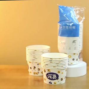 Paper Bowl Set for Dining Out Takeout Packing Bowl Chopsticks Cup Set for Home Use 20 Only for round paper bowls [ Free Shipping ]