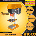 BUILDMATE Ingco Drill Press 350W 13mm 1/2HP 5-Speed Cast Iron Benchtop Drill Press Table Drill DP133505-5 - IPT. 