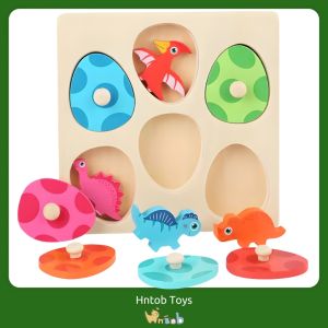 Hntob 17.5*17.5cm Wooden Guess who I am Puzzle Early Educational Shape Color Cognition Toy