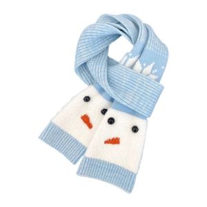 SUTONGXUE Lightweight Snowman Pattern Scarf Korean Style Snowflake Cashmere Blend Scarf Fashion Windproof Knitted Shawl Women/Men