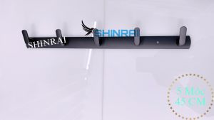 ( Dán Tường - Có Thể Khoan ) Móc Treo Quần Áo Nhà Tắm - Bếp Móc Nhôm Treo Đồ Cửa Sau Màu Đen SHINRAI MD5