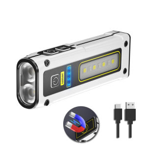 LED dual light source flashlight TYPE-C fast charging multifunctional magnet work outdoor camping emergency flashlight