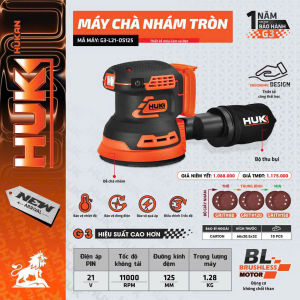 Máy chà nhám xài pin makita phôt thông HUKAN G3-L21-OS125 chính hãng STORE SILEMAYMOC