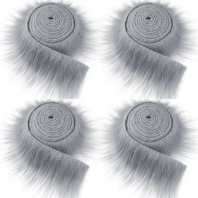 URBAG 1.5M DIY Crafts Gift Fluffy Winter Costume Apparel Sewing Soft Trim Fabric Roll Faux Fur Ribbon Tapes Long Plush Fur Fabric Plush Fur Stripe